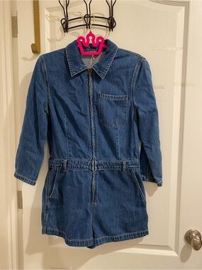 Free People Denim Blue Short Jumpsuit Romper